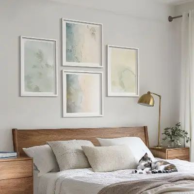 Set van posters met lijst met pastel aquarel canvas textuur