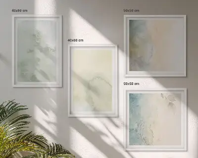 Set van posters met lijst met pastel aquarel canvas textuur