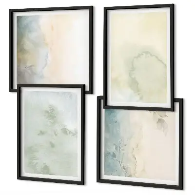 Set van posters met lijst met pastel aquarel canvas textuur