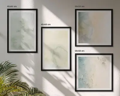 Set van posters met lijst met pastel aquarel canvas textuur