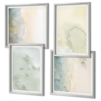 Set van posters met lijst met pastel aquarel canvas textuur