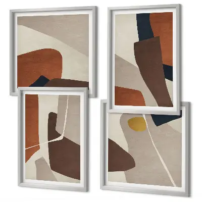 Abstracte moderne vormen meerluik in lijst