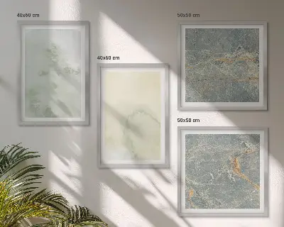 Set van posters met lijst met pastel aquarelverf op canvas