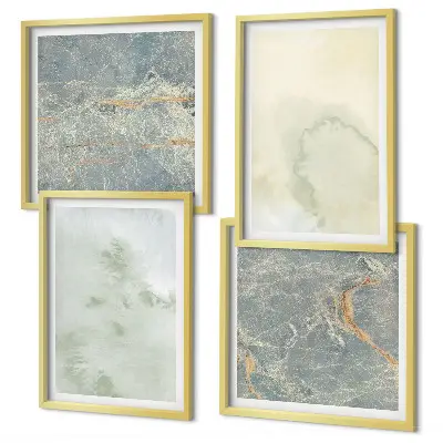 Set van posters met lijst met pastel aquarelverf op canvas