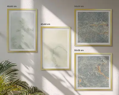 Set van posters met lijst met pastel aquarelverf op canvas