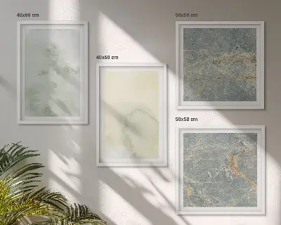Set van posters met lijst met pastel aquarelverf op canvas