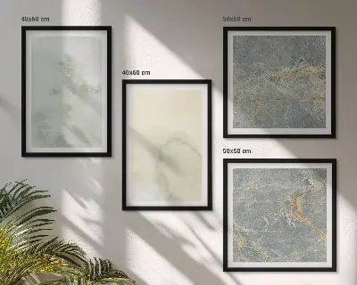 Set van posters met lijst met pastel aquarelverf op canvas
