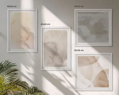 Warme aquarel pastel texturen meerluik in lijst