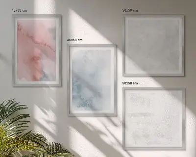 Pastelkleurige aquareltexturen meerluik in lijst