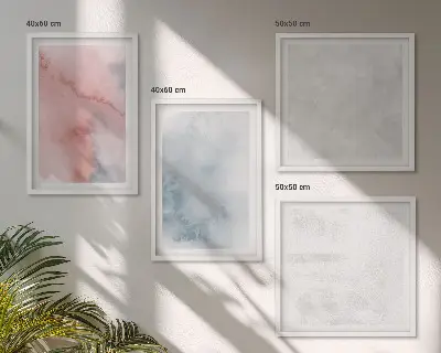 Pastelkleurige aquareltexturen meerluik in lijst