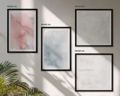 Pastelkleurige aquareltexturen meerluik in lijst