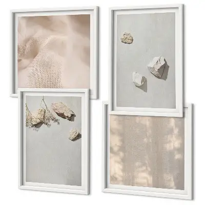 Meerluik in lijst Boho stenen stranddecoraties