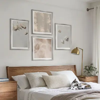 Boho stenen stranddecoraties meerluik in lijst