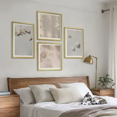 Boho stenen stranddecoraties meerluik in lijst