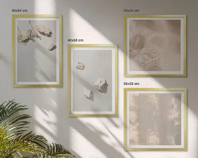 Boho stenen stranddecoraties meerluik in lijst