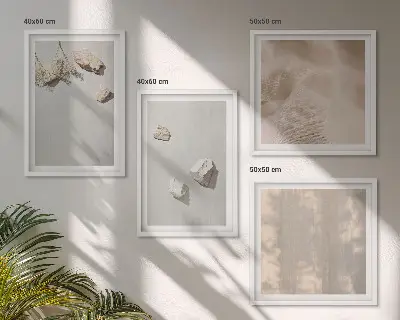 Boho stenen stranddecoraties meerluik in lijst