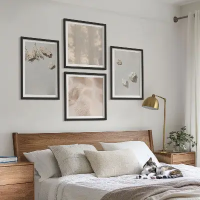 Boho stenen stranddecoraties meerluik in lijst
