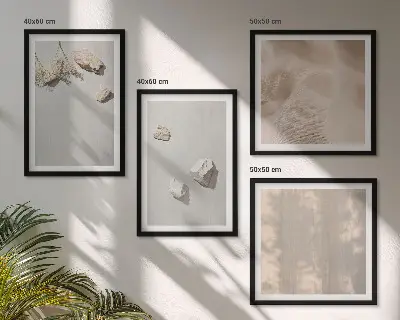 Boho stenen stranddecoraties meerluik in lijst