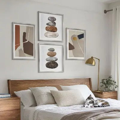 Abstracte boho-vormen poster-set met lijsten