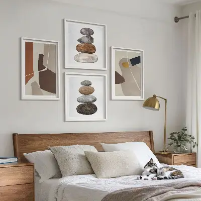 Abstracte boho-vormen poster-set met lijsten