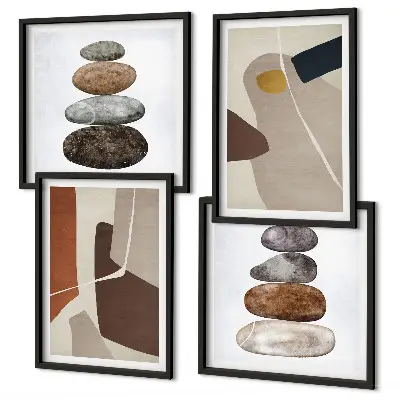 Abstracte boho-vormen poster-set met lijsten