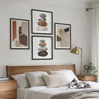 Abstracte boho-vormen poster-set met lijsten