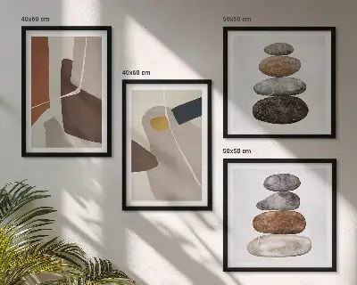 Abstracte boho-vormen poster-set met lijsten