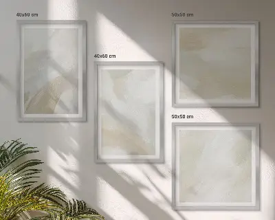 Abstracte penseelschildering op canvas meerluik in lijst