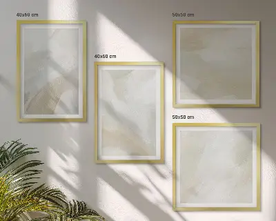 Abstracte penseelschildering op canvas meerluik in lijst