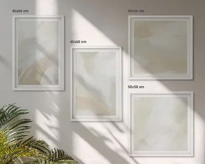 Abstracte penseelschildering op canvas meerluik in lijst