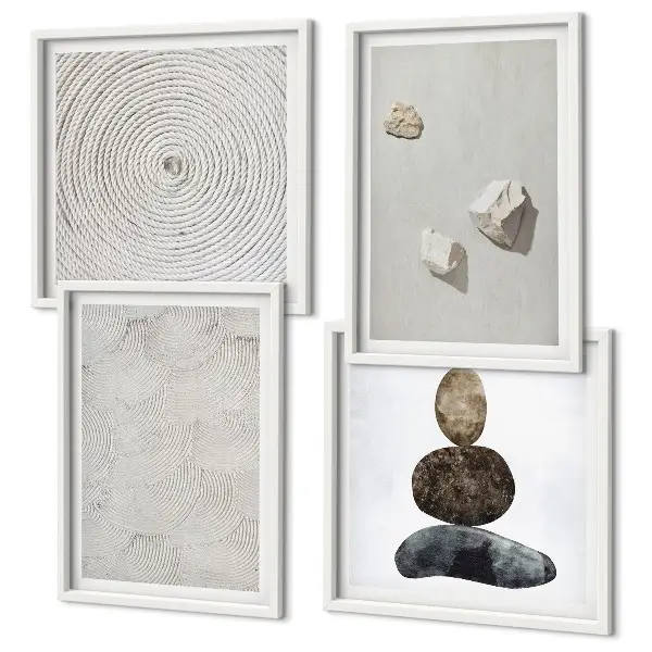 Set posters met lijst moderne zandstenen verfkunst