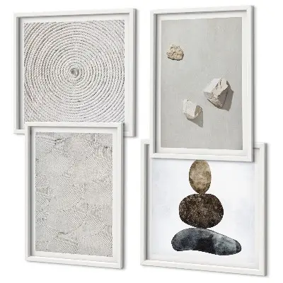 Set van posters met lijst Zandstenen moderne verf