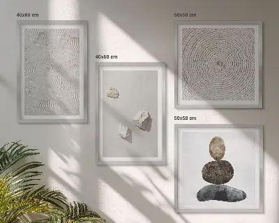 Set posters met lijst moderne zandstenen verfkunst