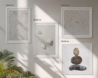 Set posters met lijst moderne zandstenen verfkunst