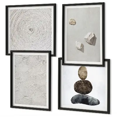Set posters met lijst moderne zandstenen verfkunst