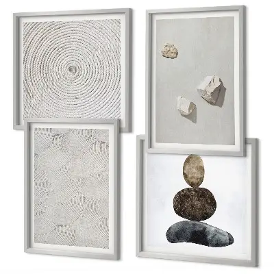 Set posters met lijst moderne zandstenen verfkunst