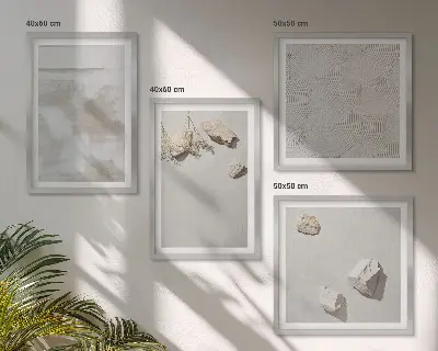 Meerluik in lijst Zandsteen boho textuur