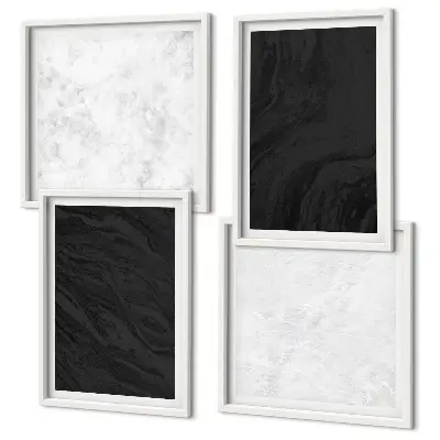 Set van posters met lijst Donker licht glamoureuze marmeren