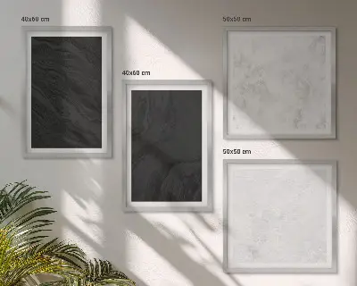 Set posters met lijst donkergrijze en lichtgrijze marmerlook