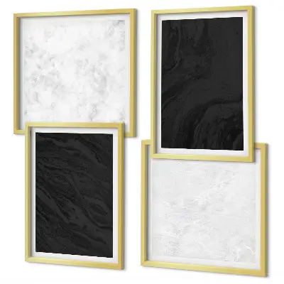 Set posters met lijst donkergrijze en lichtgrijze marmerlook