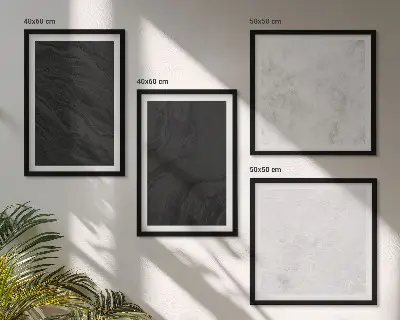 Set posters met lijst donkergrijze en lichtgrijze marmerlook
