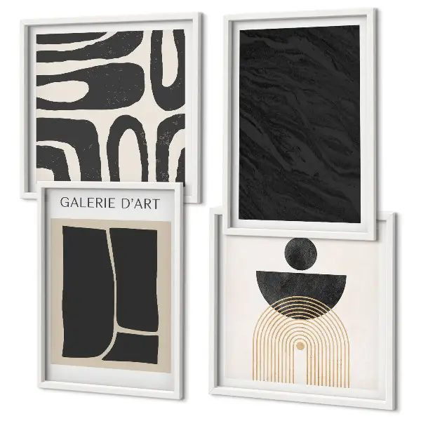 Set posters met lijst Abstracte marmervormen set met abstracte marmervormen