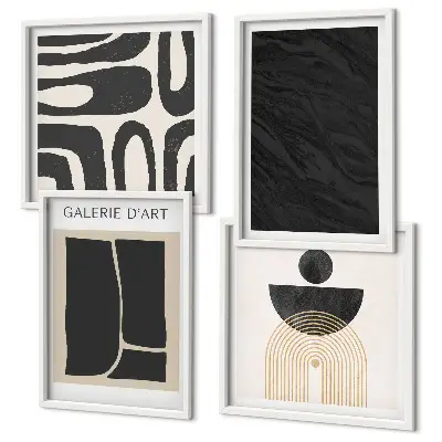 Set posters met lijst Abstracte marmervormen set met abstracte marmervormen