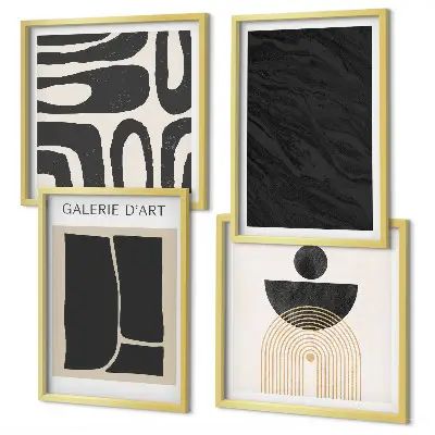 Set posters met lijst Abstracte marmervormen set met abstracte marmervormen