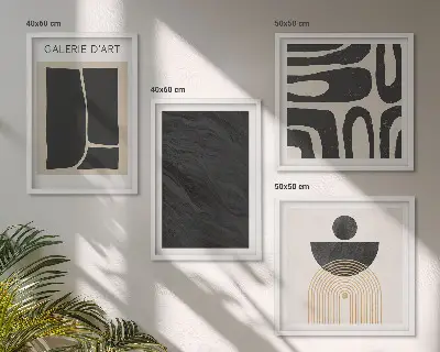 Set posters met lijst Abstracte marmervormen set met abstracte marmervormen