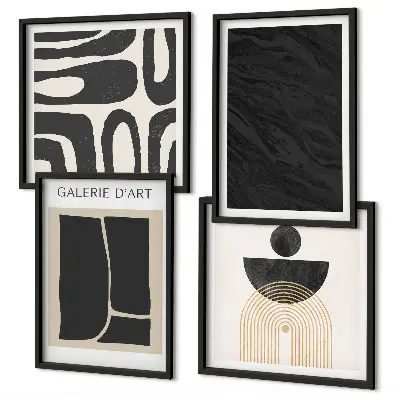 Set posters met lijst Abstracte marmervormen set met abstracte marmervormen