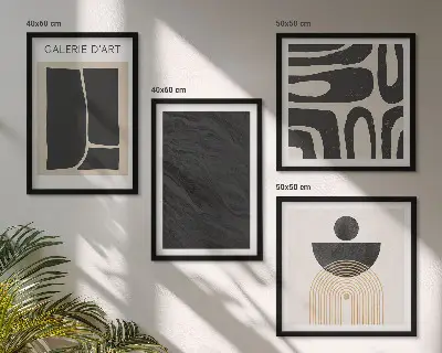 Set posters met lijst Abstracte marmervormen set met abstracte marmervormen