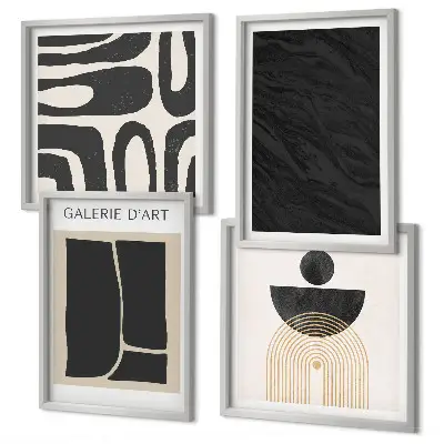 Set posters met lijst Abstracte marmervormen set met abstracte marmervormen