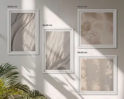 Natuurlijke boho-stoffen van dichtbij meerluik in lijst