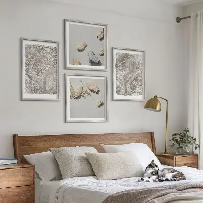 Moderne abstracte vormen meerluik in lijst